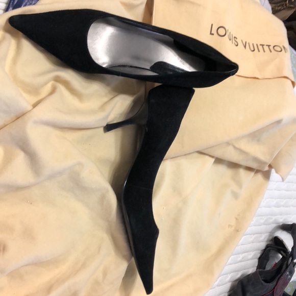 Nine west black suede size 9 1/2 medium shoes - Picture 1 of 3